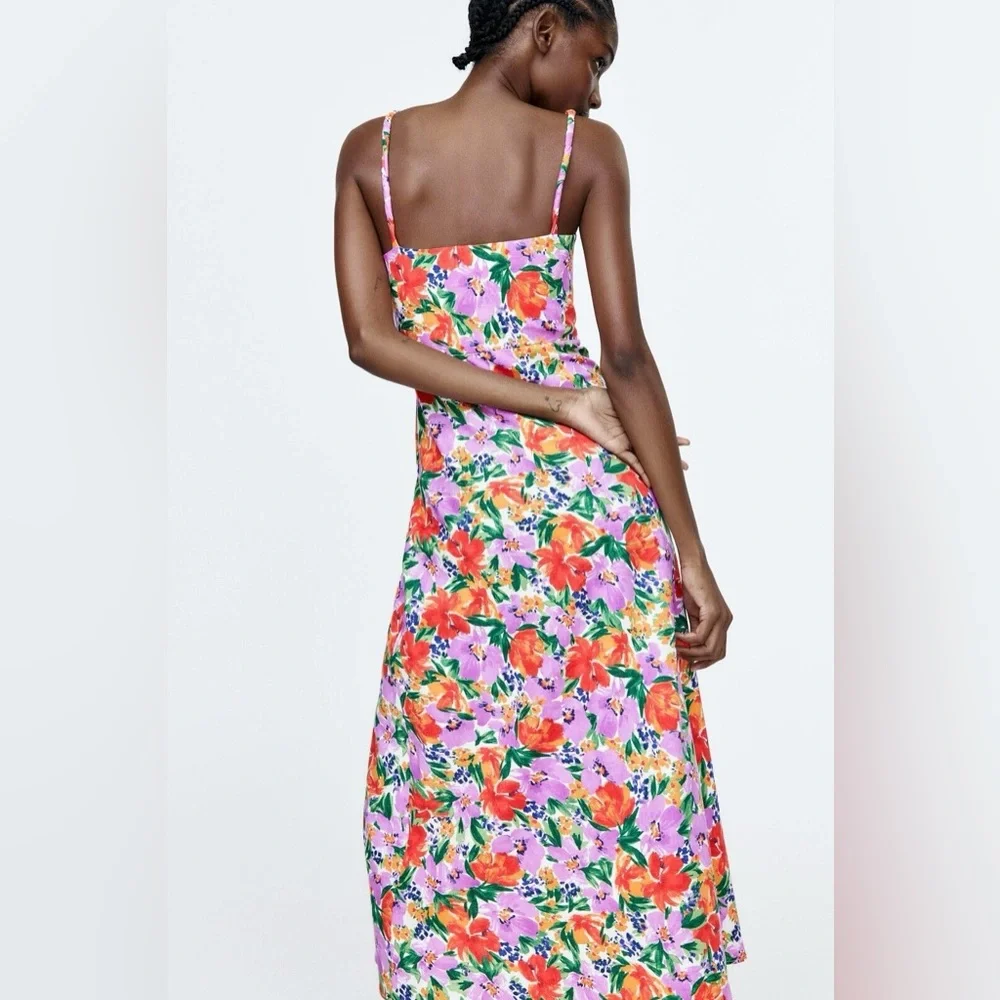 Zara Pink Floral Dress - Picture 4 of 7